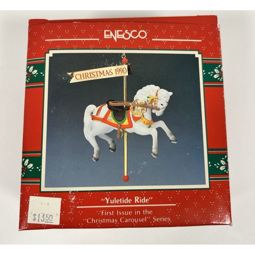 ENESCO Christmas Ornament Carousel Horse Yuletide Ride 1990 NEW!